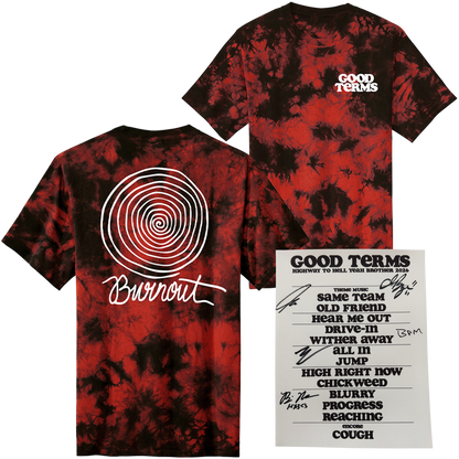 BURNOUT SPIRAL T-SHIRT (WITH SIGNED SETLIST)