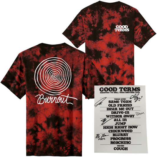 BURNOUT SPIRAL T-SHIRT (WITH SIGNED SETLIST)