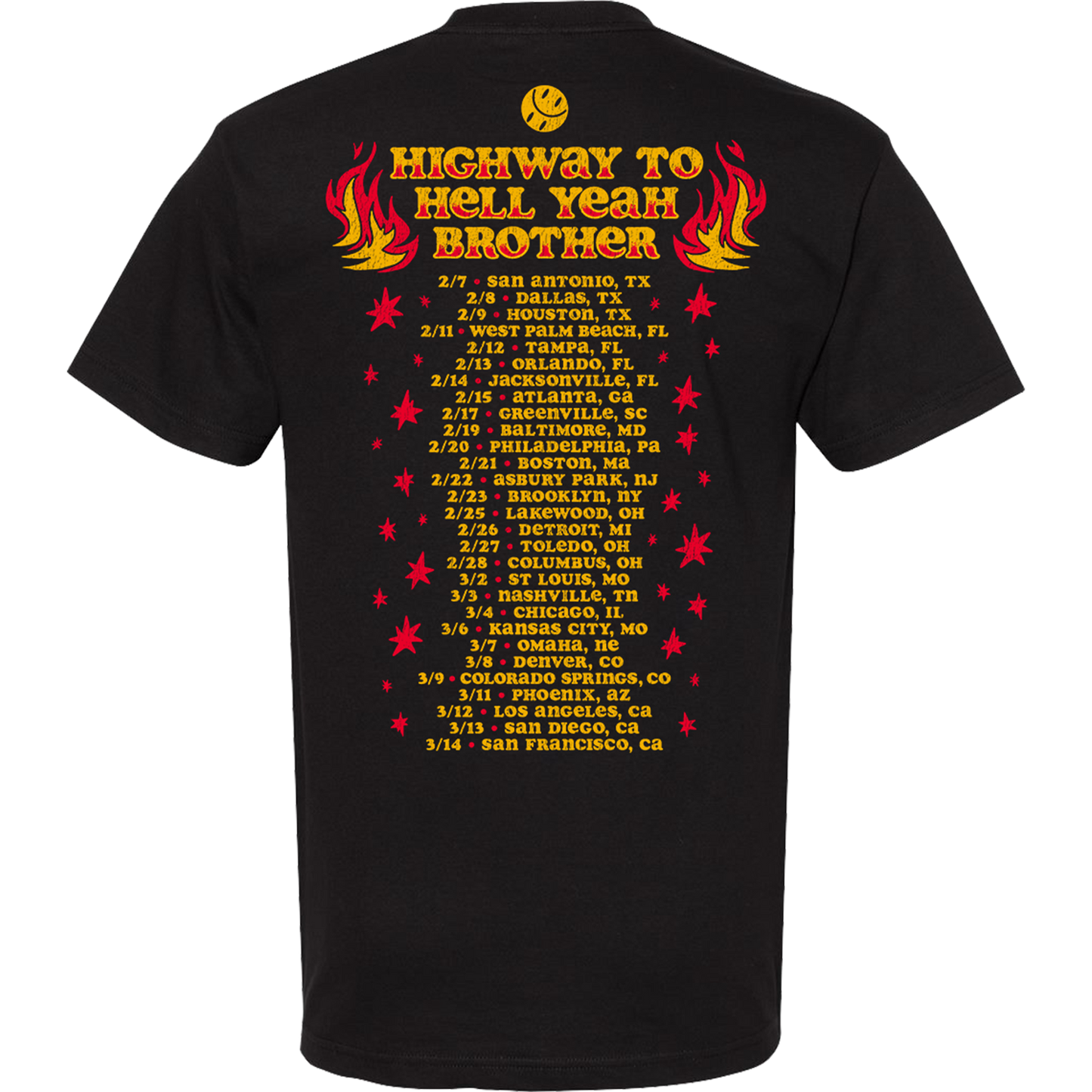 HIGHWAY TO HELL YEAH BROTHER TOUR T-SHIRT (WITH SIGNED SETLIST)