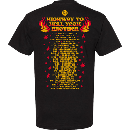 HIGHWAY TO HELL YEAH BROTHER TOUR T-SHIRT (WITH SIGNED SETLIST)
